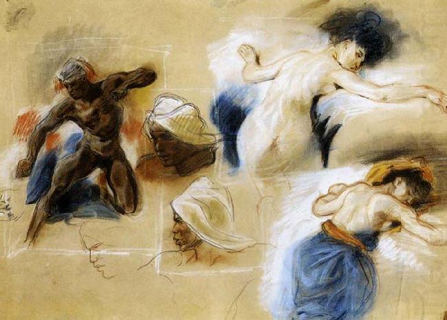 Sketch for The Death of Sardanapalus, Eugene Delacroix